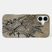 Schild van zwaarden Faux-leder iPhone Hoesje (Achterkant horizontaal)
