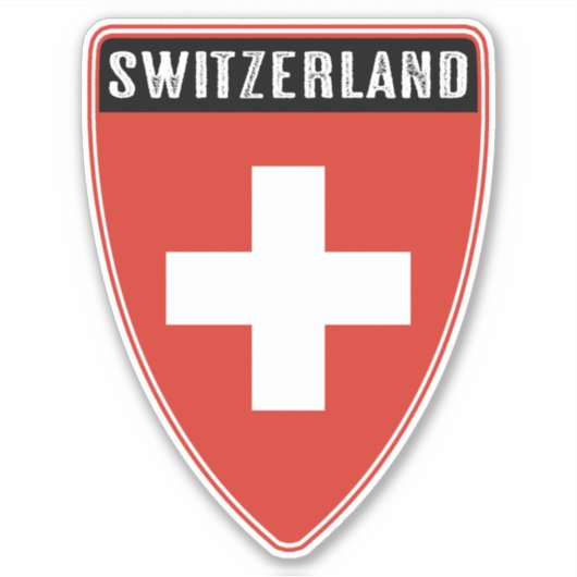Schild van Zwitserland Sticker (Voorkant)