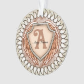 Schild Wings Monogram Ornament (voorkant)