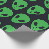 Schildbaar naadloos patroon met buitenaards gezich cadeaupapier (Hoek)