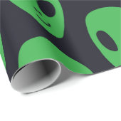 Schildbaar naadloos patroon met buitenaards gezich cadeaupapier (Rol Hoek)