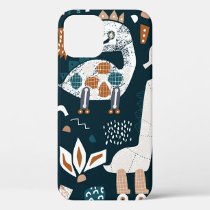 Schildbaar naadloos patroon met handgetekende dino Case-Mate iPhone case