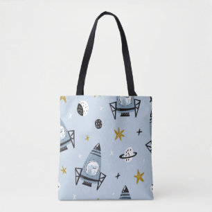 Schildbaar naadloos patroon met handgetekende ruim tote bag