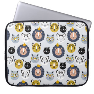Schildbaar naadloos patroon met met de hand getrok laptop sleeve