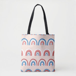 Schildbare regenboogachtergrond naadloos. Herhalin Tote Bag