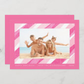 Schildbare snoeprietstrip roze feestdag fotokaart feestdagenkaart (Voorkant / Achterkant)