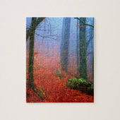 Schildbos herfst blauwe mist legpuzzel (Verticaal)