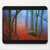 Schildbos herfst blauwe mist muismat (Voorkant)