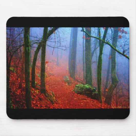 Schildbos herfst blauwe mist muismat (Voorkant)