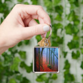 Schildbos herfst blauwe mist sleutelhanger (Hand)