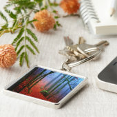 Schildbos herfst blauwe mist sleutelhanger (Zijkant)