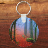 Schildbos herfst blauwe mist sleutelhanger (Voorkant)