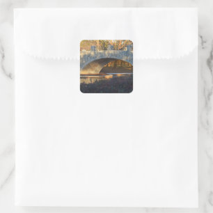 Schildbrug op zonsondergang door Shirley Taylor Vierkante Sticker