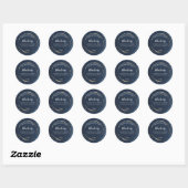 Schildcirkelgoud en marineblauw zand kaars ronde sticker (Vel)