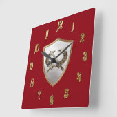 Schilden en zwaarden vierkante klok (Hoek)