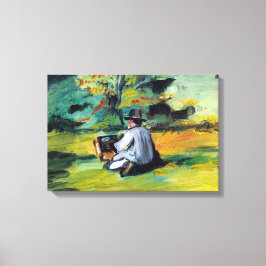 Schilder aan het werk van Paul Cezanne, Vintage Fi Canvas Afdruk