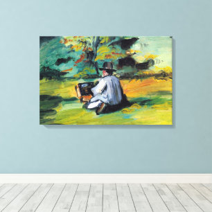 Schilder aan het werk van Paul Cezanne, Vintage Fi Canvas Afdruk