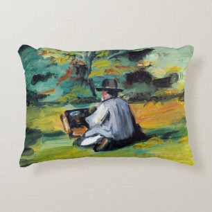 Schilder aan het werk van Paul Cezanne, Vintage Fi Decoratief Kussen