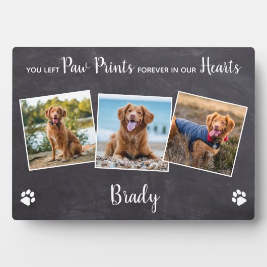 Schilder afdrukken op ons hart 3 Foto Pet Memorial Fotoplaat (voorkant)