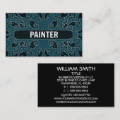 Schilder Blauwgroen Damask Visitekaartje (Voorkant / Achterkant)