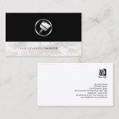 Schilder Bold Zilveren verfborstel Icoon Elegant Visitekaartje (Voorkant / Achterkant)