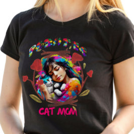 Schilder Cat Mom Moederdag T-shirt