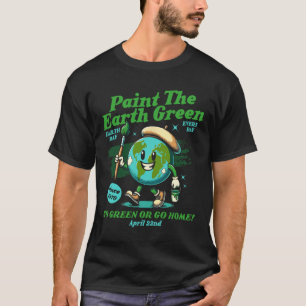 Schilder de Aarde Groene Eco-vriendelijke Bewustzi T-shirt