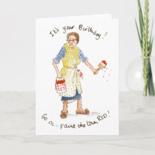 Schilder de stad rood! Verjaardag Kaart voor vrouw
