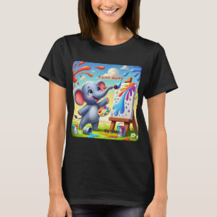 Schilder de stress weg - Kleurrijke olifantenkunst T-shirt