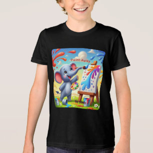 Schilder de stress weg - Kleurrijke olifantenkunst Tri-Blend Shirt