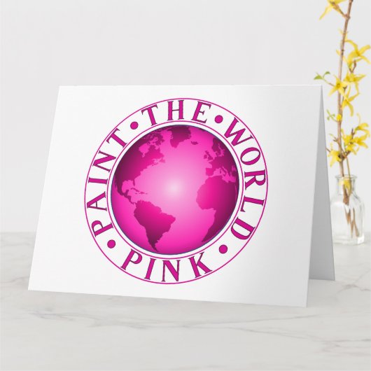 SCHILDER DE WERELD ROZE AARDE DIVERSITEIT VIERING KAART (Gele Bloem)