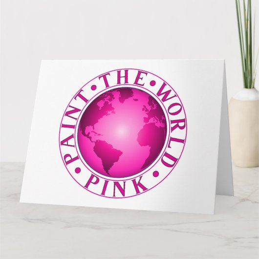 SCHILDER DE WERELD ROZE AARDE DIVERSITEIT VIERING KAART (Voorkant)