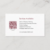 Schilder & Decorateur Diensten QR Code Rood Wit Visitekaartje (Achterkant)