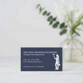 Schilder & Decorateur Vakvrouw QR Code Navy Wit Visitekaartje (Staand voorkant)