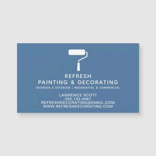 Schilder & Decorator Navy Magnetisch Visitekaartje (Voorkant)