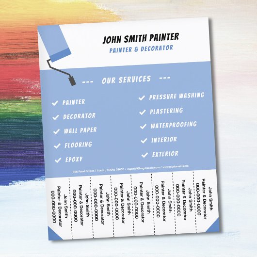 Schilder & Decorator Scheur Off Strips Flyer