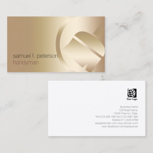 Schilder Elegant Bold Paint Brush Icon Gold Visitekaartje (Voorkant / Achterkant)