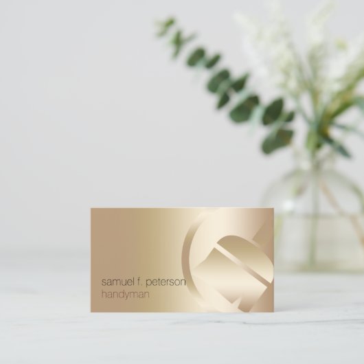 Schilder Elegant Bold Paint Brush Icon Gold Visitekaartje (Staand voorkant)