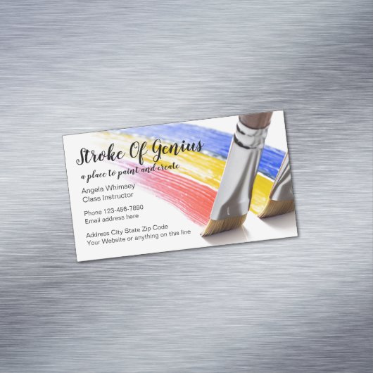 Schilder- en ambachtsklassen trendy magnetisch visitekaartje (Voorbeeld)