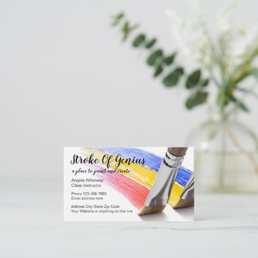 Schilder- en ambachtsklassen visitekaartje (Staand voorkant)