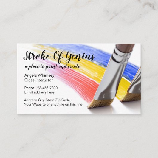 Schilder- en ambachtsklassen visitekaartje (Voorkant)