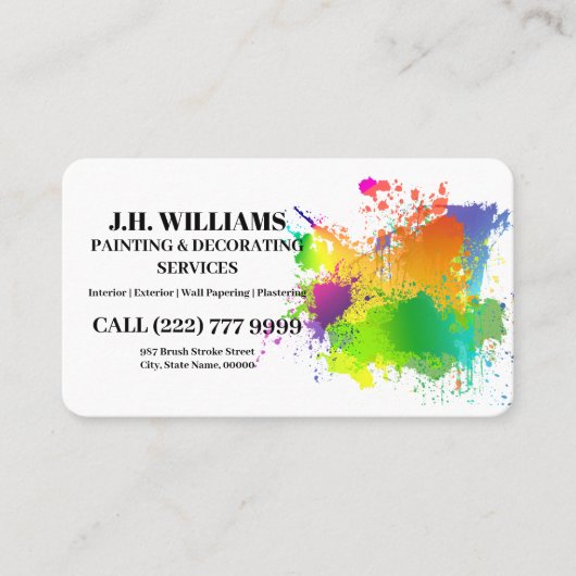 Schilder en decorator | Binnenzijde en Buiten Visitekaartje (Voorkant)