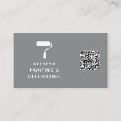 Schilder en decorator QR-code Schilder grijs Visitekaartje (Voorkant)