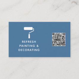 Schilder en decorator QR Code Verf Roller Navy Visitekaartje