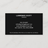 Schilder en decorator verf kan modern zwart zijn visitekaartje (Achterkant)