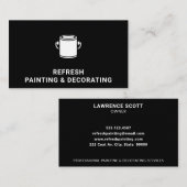 Schilder en decorator verf kan modern zwart zijn visitekaartje (Voorkant / Achterkant)