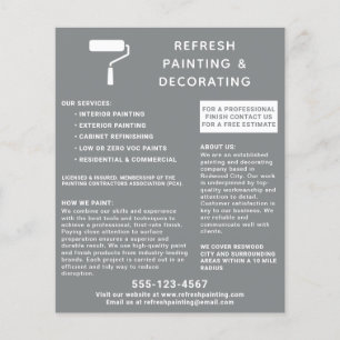 Schilder en decorator verf Roller grijs Flyer