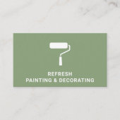 Schilder en decorator Verf Roller Modern Green Visitekaartje (Voorkant)