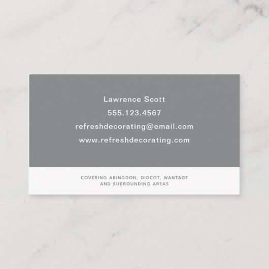 Schilder en decorator Verf Roller Modern Grey Visitekaartje (Achterkant)
