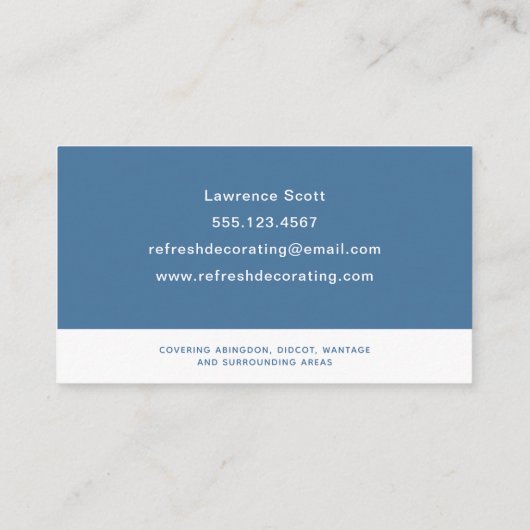 Schilder en decorator verf Roller Moderne marine Visitekaartje (Achterkant)